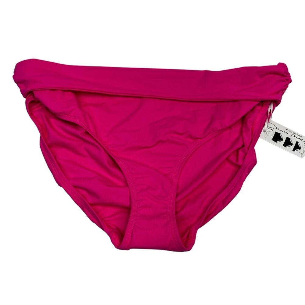 Anne Cole High Waist Shirred Bikini bottoms pink punch - XL - Picture 2 of 11